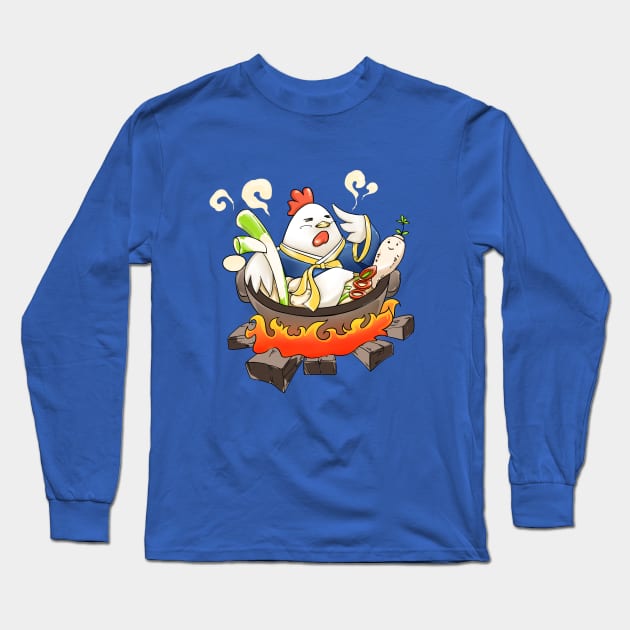 Chickenzilla  Chillin in Jacuzzi, chicken soup. Fat Chicken Long Sleeve T-Shirt by A -not so store- Store